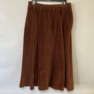 Vintage Brown Corduroy Midi Skirt